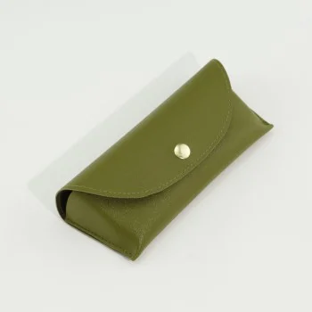 Калъф за очила Techsuit Glasses Case (ETI4) - PU кожа, 17 x 6.5 x 2cm - Зелен