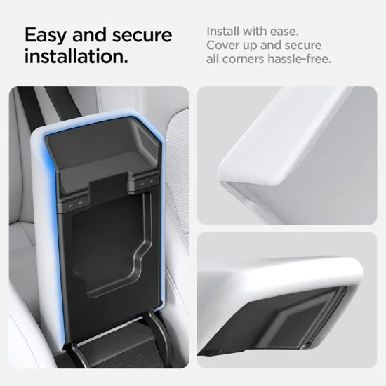 Калъф за подлакътник Spigen Armrest Cover TO240H (ACP07646) - за Tesla Model 3 Highland / Y Juniper, без лепило, устойчив на надраскване - Бял