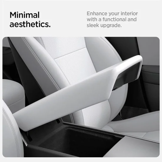 Калъф за подлакътник Spigen Armrest Cover TO240H (ACP07646) - за Tesla Model 3 Highland / Y Juniper, без лепило, устойчив на надраскване - Бял