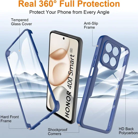 Калъф + протектор – Techsuit ColorVerse 360 Series – Honor 400 Smart 5G / 400 Smart 4G / X7d 4G – Син