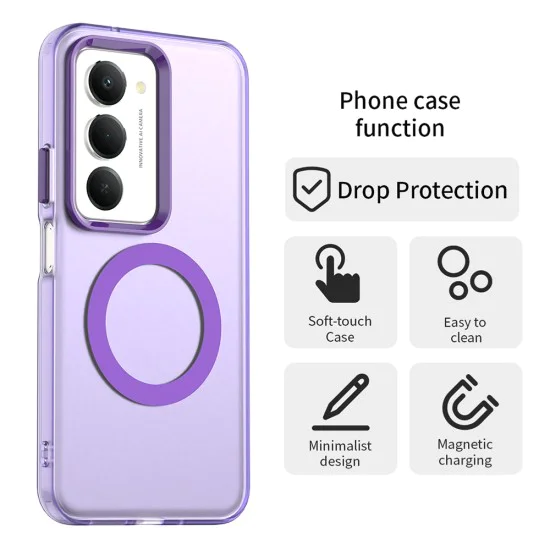 Калъф с MagSafe – Techsuit CandyCase – Xiaomi Redmi 15 4G / Redmi 15 5G – Лилав