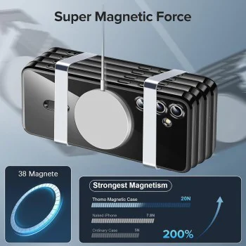 Калъф с MagSafe – Techsuit Luxury Crystal – Samsung Galaxy S25 FE – Черен