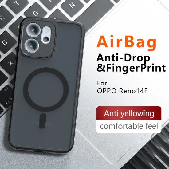 Калъф с MagSafe – Techsuit PureFrost – Oppo Reno14 F / Reno14 FS 5G – Матово черен