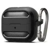 Калъф с метален държач за Samsung Galaxy Buds 3/3 Pro Spigen - Rugged Armor - черен