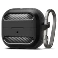 Калъф с метален държач за Samsung Galaxy Buds 3/3 Pro Spigen - Rugged Armor - черен