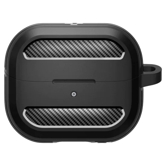 Калъф с метален държач за Samsung Galaxy Buds 3/3 Pro Spigen - Rugged Armor - черен