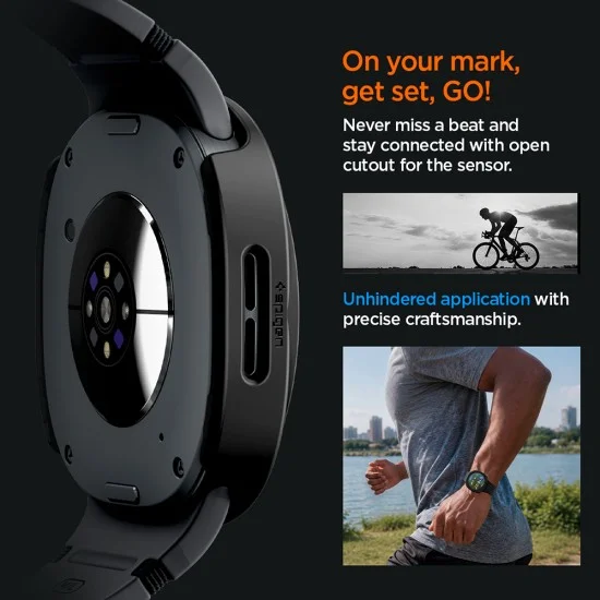 Калъф с протектор Spigen Thin Fit 360 (ACS11601) - Samsung Galaxy Watch9 44mm / Watch8 44mm - Черен