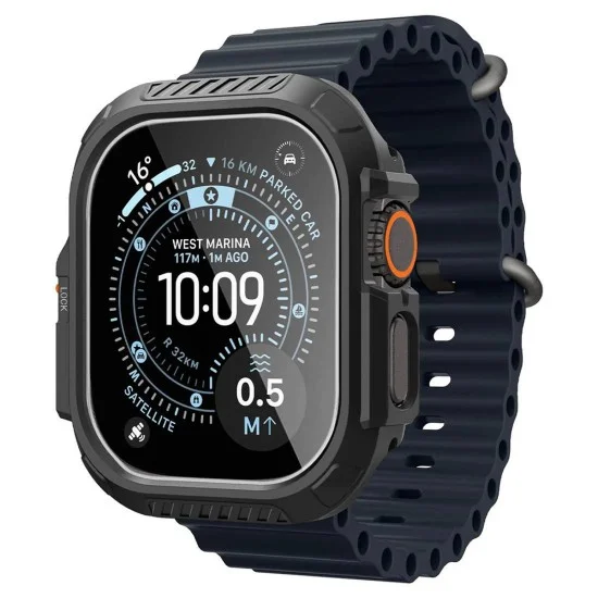 Калъф с протектор за дисплей за Apple Watch Ultra 4 / 3 / 2 / 1 (49mm) Lock Fit (ACS12054) - Spigen - Черен