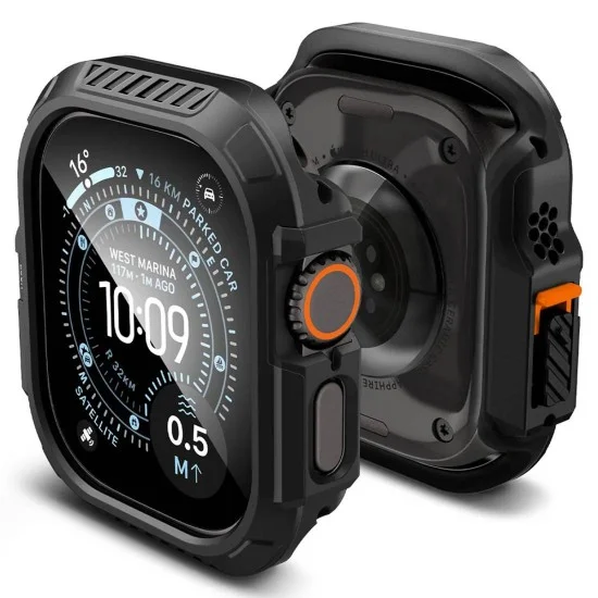 Калъф с протектор за дисплей за Apple Watch Ultra 4 / 3 / 2 / 1 (49mm) Lock Fit (ACS12054) - Spigen - Черен