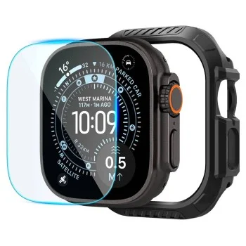 Калъф с протектор за дисплей за Apple Watch Ultra 4 / 3 / 2 / 1 (49mm) Lock Fit (ACS12054) - Spigen - Черен