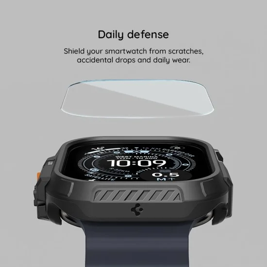 Калъф с протектор за дисплей за Apple Watch Ultra 4 / 3 / 2 / 1 (49mm) Lock Fit (ACS12054) - Spigen - Черен