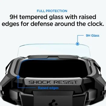 Калъф с протектор за дисплей за Apple Watch Ultra 4 / 3 / 2 / 1 (49mm) Rugged Armor Pro (ACS12053) - Spigen - Черен