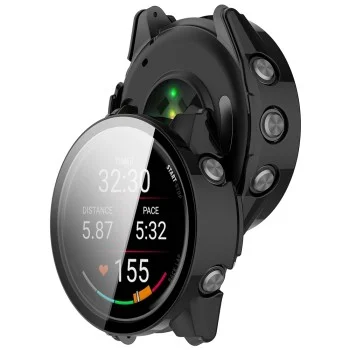 Калъф с протектор за екран Techsuit Defense360 Pro - Garmin Forerunner 70 / Forerunner 170 - Черен
