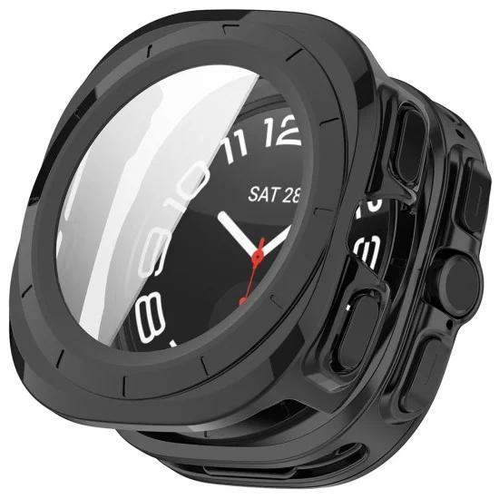 Калъф с протектор за екран Techsuit Defense360 Pro + Screen Protector - Samsung Galaxy Watch Ultra 2 - Черен