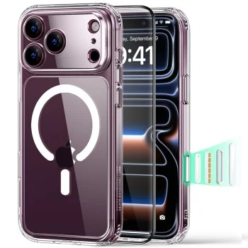 Калъф със протектор за екран ESR Classic Hybrid HaloLock + Screen Protector - iPhone 18 Pro Max / iPhone 17 Pro Max - Прозрачен