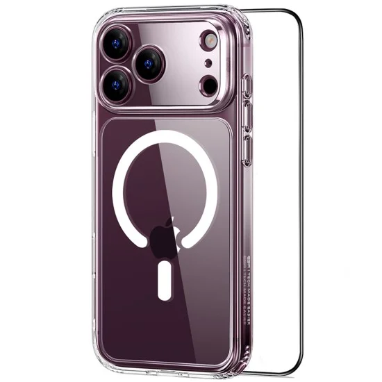 Калъф със протектор за екран ESR Classic Hybrid HaloLock + Screen Protector - iPhone 18 Pro Max / iPhone 17 Pro Max - Прозрачен