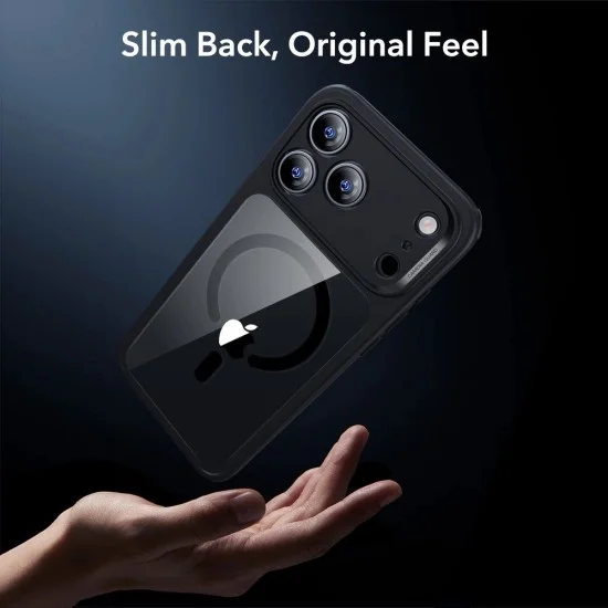 Калъф със протектор за екран ESR Classic Hybrid HaloLock + Screen Protector - iPhone 18 Pro / iPhone 17 Pro - Прозрачно черен