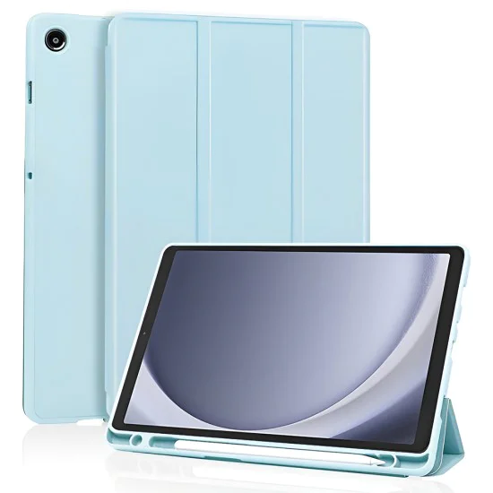 Калъф за таблет Samsung Galaxy Tab A11 / A9 - Techsuit Flex Trifold с държач за писалка - Небесносин