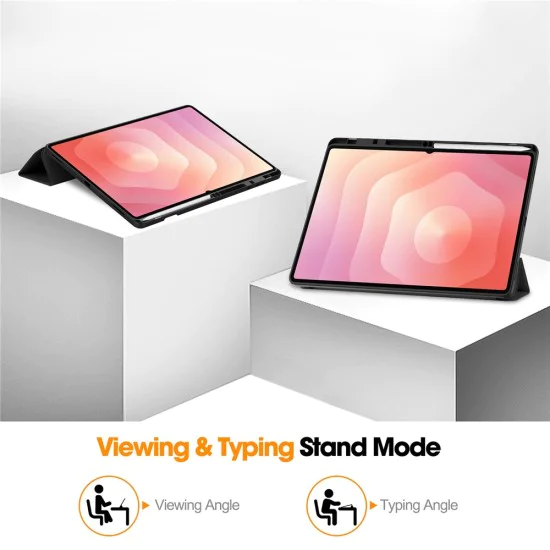 Калъф за таблет Samsung Galaxy Tab S11 Ultra - Techsuit Flex Trifold с държач за писалка - Черен