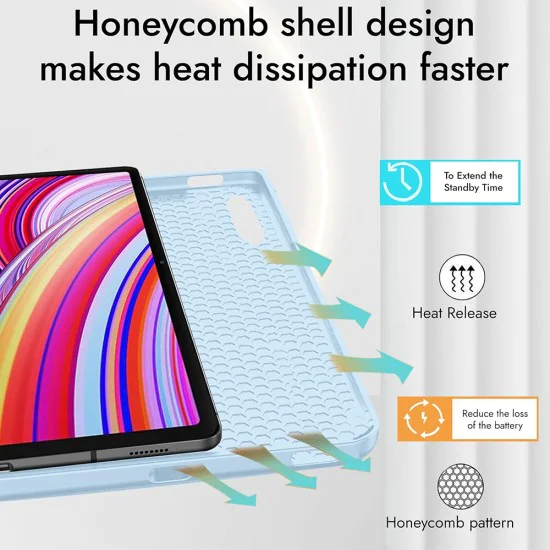 Калъф за таблет Xiaomi Redmi Pad 2 Pro - Techsuit Flex Trifold с държач за писалка - Сив