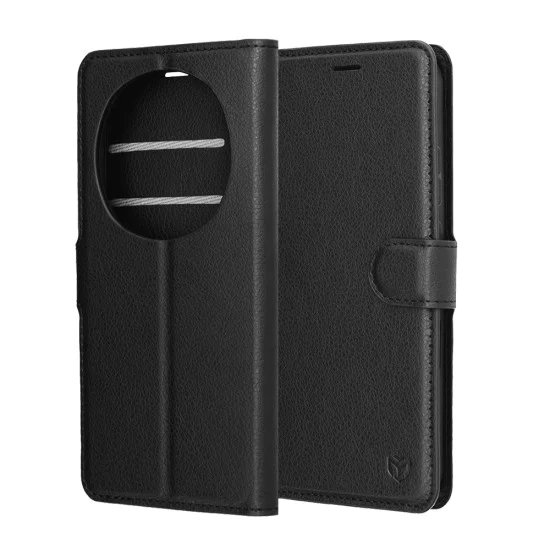 Калъф тефтер – Honor Magic8 Pro – Techsuit Leather Folio – Черен