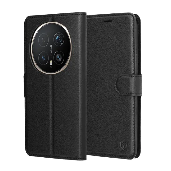 Калъф тефтер – Honor Magic8 Pro – Techsuit Leather Folio – Черен