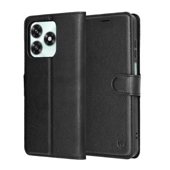 Калъф тефтер – Honor X5c Plus – Techsuit Leather Folio – Черен
