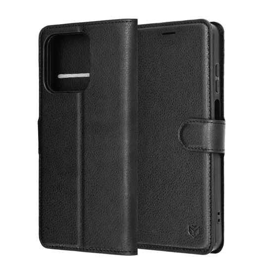 Калъф тефтер – Honor X5c Plus – Techsuit Leather Folio – Черен