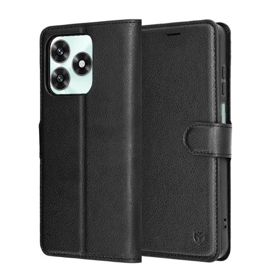 Калъф тефтер – Honor X5c Plus – Techsuit Leather Folio – Черен