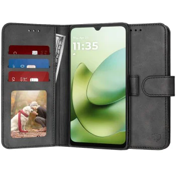 Калъф тефтер – Motorola Moto G06 – Techsuit Diary Book – Черен