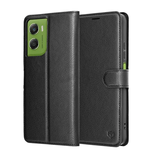 Калъф тефтер – Motorola Moto G06 – Techsuit Leather Folio – Черен