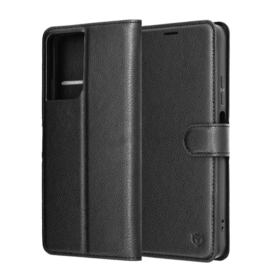 Калъф тефтер – Motorola Moto G06 – Techsuit Leather Folio – Черен