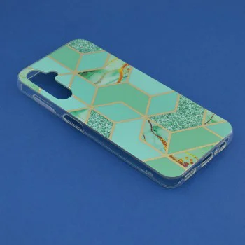 Калъф за телефон Husa за Samsung Galaxy A14 4G / A14 5G - Techsuit - Marble Series - Green Hex
