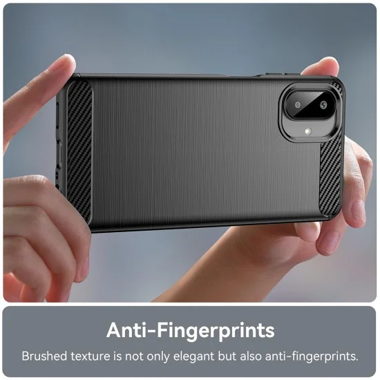 Калъф за телефон за Samsung Galaxy A08 4G / A07 5G Carbon Silicone - Techsuit - Черен