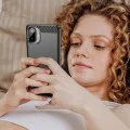 Калъф за телефон за Samsung Galaxy A08 4G / A07 5G Carbon Silicone - Techsuit - Черен