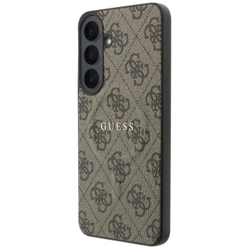 Калъф за телефон за Samsung Galaxy S26 FE Leather 4G Embossed Ring Classic Logo MagSafe (GUHMS26FEP4MSEGW) - Guess - Кафяв