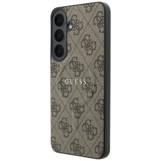 Калъф за телефон за Samsung Galaxy S26 FE Leather 4G Embossed Ring Classic Logo MagSafe (GUHMS26FEP4MSEGW) - Guess - Кафяв