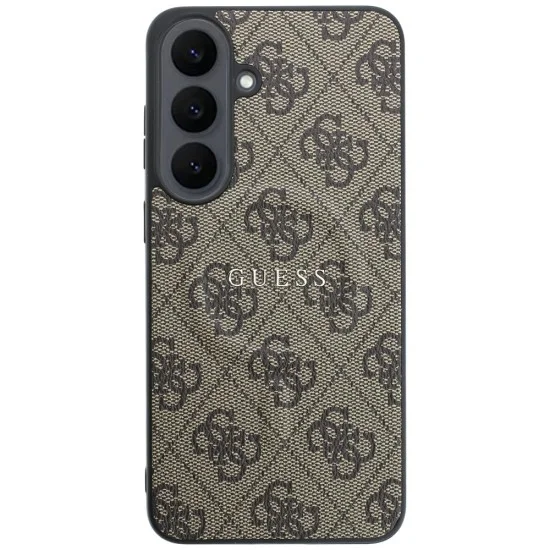 Калъф за телефон за Samsung Galaxy S26 FE Leather 4G Embossed Ring Classic Logo MagSafe (GUHMS26FEP4MSEGW) - Guess - Кафяв