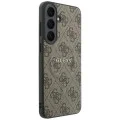 Калъф за телефон за Samsung Galaxy S26 FE Leather 4G Embossed Ring Classic Logo MagSafe (GUHMS26FEP4MSEGW) - Guess - Кафяв