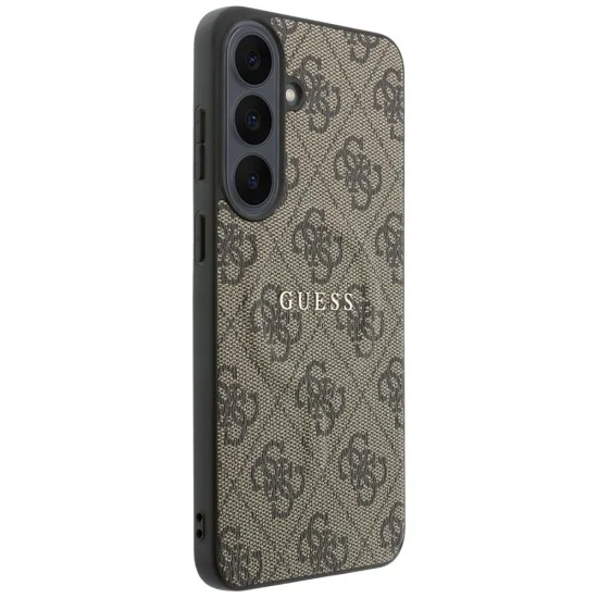 Калъф за телефон за Samsung Galaxy S26 FE Leather 4G Embossed Ring Classic Logo MagSafe (GUHMS26FEP4MSEGW) - Guess - Кафяв