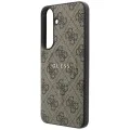 Калъф за телефон за Samsung Galaxy S26 FE Leather 4G Embossed Ring Classic Logo MagSafe (GUHMS26FEP4MSEGW) - Guess - Кафяв