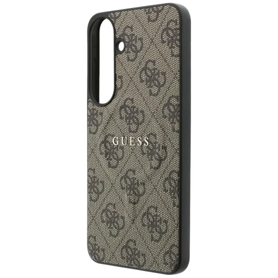Калъф за телефон за Samsung Galaxy S26 FE Leather 4G Embossed Ring Classic Logo MagSafe (GUHMS26FEP4MSEGW) - Guess - Кафяв