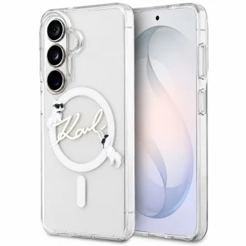 Калъф за телефон за Samsung Galaxy S26 FE IML Choupette and Karl Script Logo MagSafe (KLHMS26FE5HKSCAH) - Karl Lagerfeld - Прозрачен