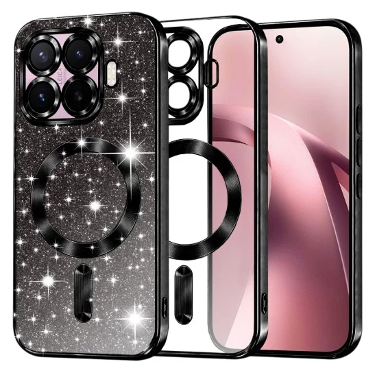 Калъф за телефон за Xiaomi 17T Luxury Glitter MagSafe - Techsuit - Черен