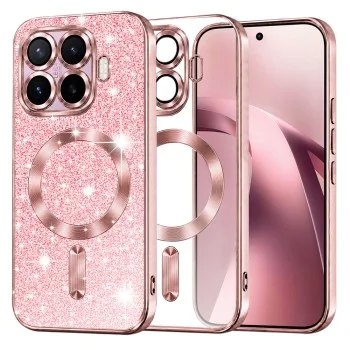 Калъф за телефон за Xiaomi 17T Luxury Glitter MagSafe - Techsuit - Розово злато