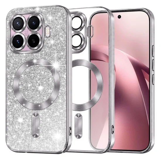Калъф за телефон за Xiaomi 17T Luxury Glitter MagSafe - Techsuit - Сребрист