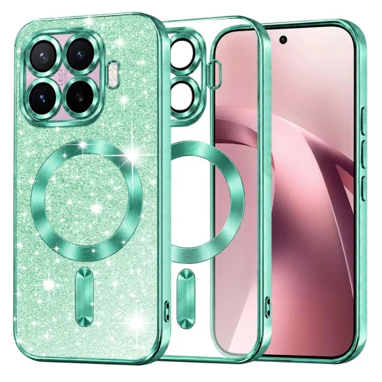 Калъф за телефон за Xiaomi 17T Luxury Glitter MagSafe - Techsuit - Светлозелен