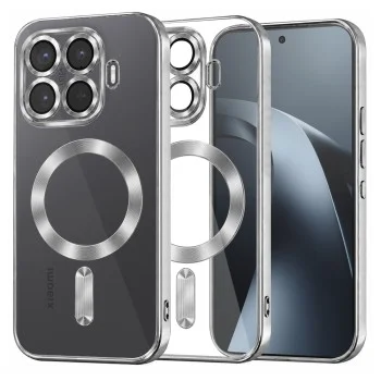 Калъф за телефон за Xiaomi 17T Pro Luxury Crystal MagSafe - Techsuit - Сребрист