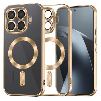 Калъф за телефон за Xiaomi 17T Pro Luxury Crystal MagSafe - Techsuit - Златист