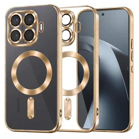 Калъф за телефон за Xiaomi 17T Pro Luxury Crystal MagSafe - Techsuit - Златист